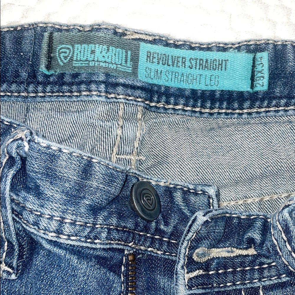 Rock & Roll Denim Men's Slim Straight Jeans - Blue